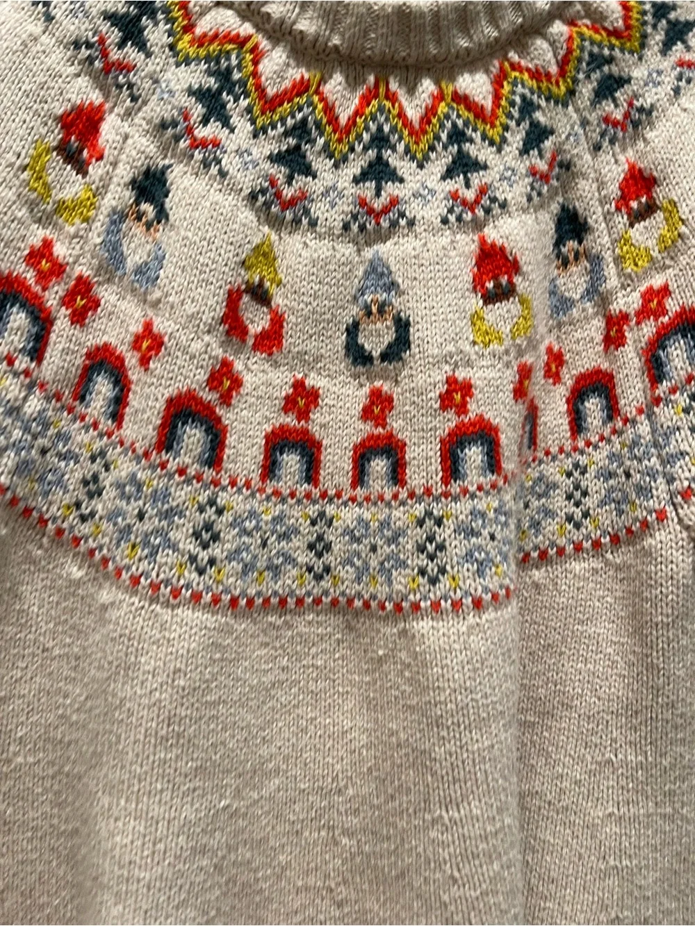 Hanna Andersson Girls US 5 Nordic Fair Isle Gnome Sweater Dress